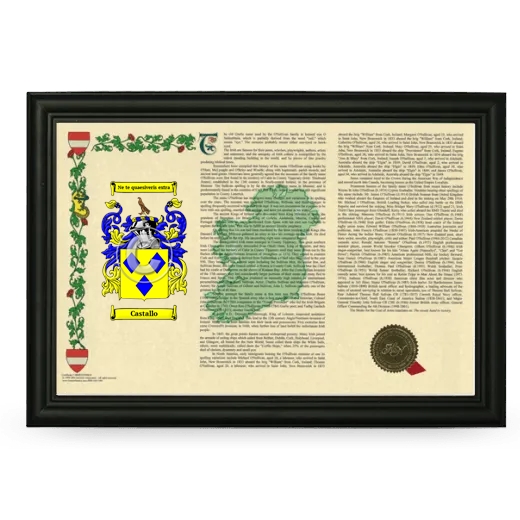 Castallo Armorial Landscape Framed - Black