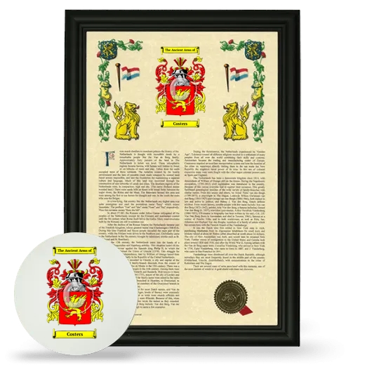 Costers Framed Armorial History and Mouse Pad - Black