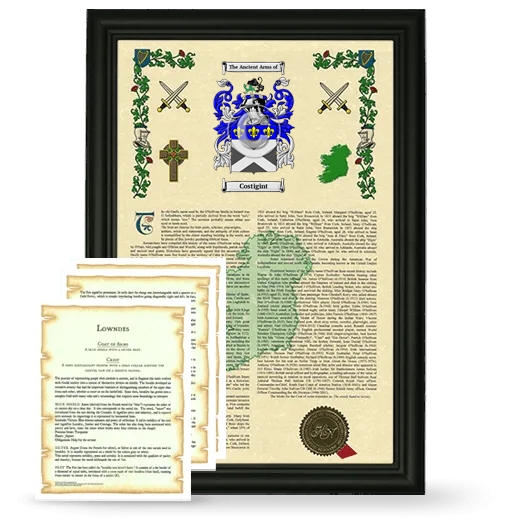 Costigint Framed Armorial History and Symbolism - Black