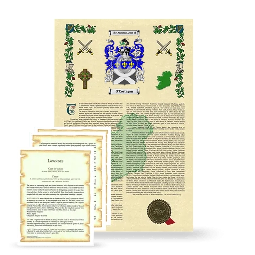 O'Costagan Armorial History and Symbolism package