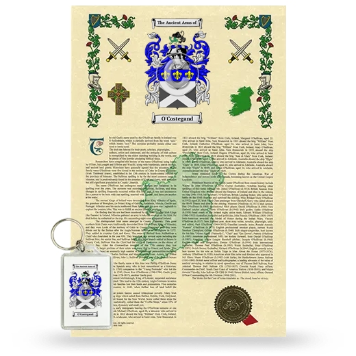 O'Costegand Armorial History and Keychain Package