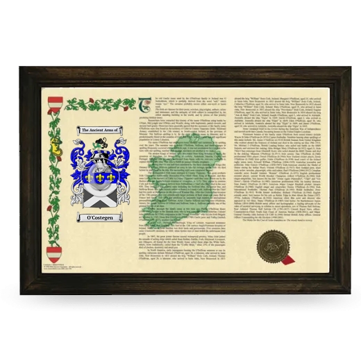 O'Costegen Armorial Landscape Framed - Brown