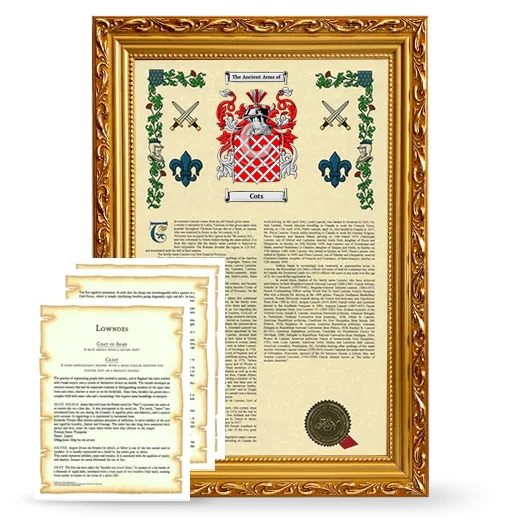 Cots Framed Armorial History and Symbolism - Gold