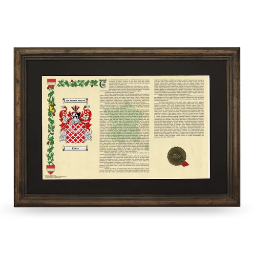 Cotte Deluxe Armorial Landscape Framed - Brown