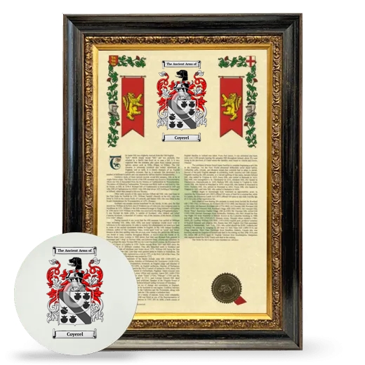 Coyerel Framed Armorial History and Mouse Pad - Heirloom