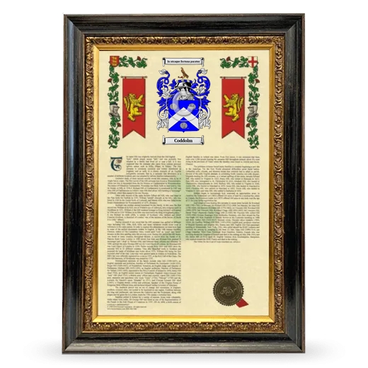 Coddolm Armorial History Framed - Heirloom