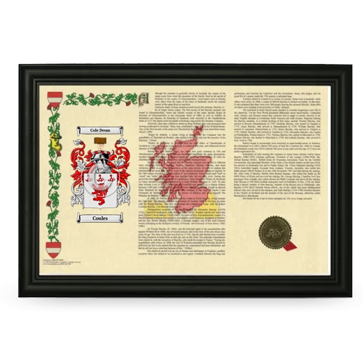 Coules Armorial Landscape Framed - Black