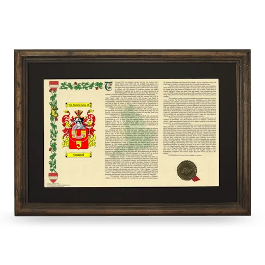 Counsel Deluxe Armorial Landscape Framed - Brown