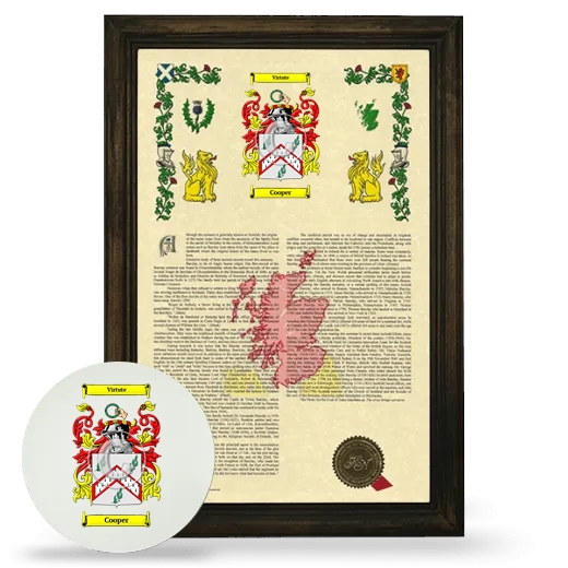 Cooper Framed Armorial History and Mouse Pad - Brown