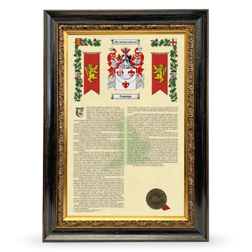 Courage Armorial History Framed - Heirloom