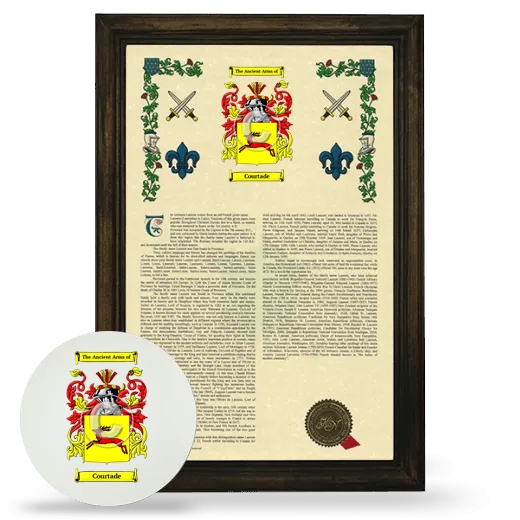 Courtade Framed Armorial History and Mouse Pad - Brown