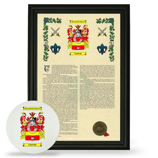 Courtois Framed Armorial History and Mouse Pad - Black