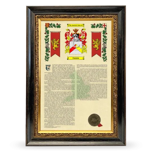 Cuzzen Armorial History Framed - Heirloom