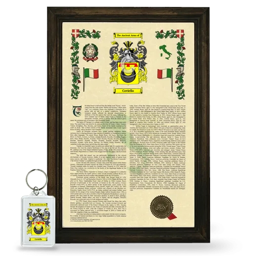 Coviello Framed Armorial History and Keychain - Brown