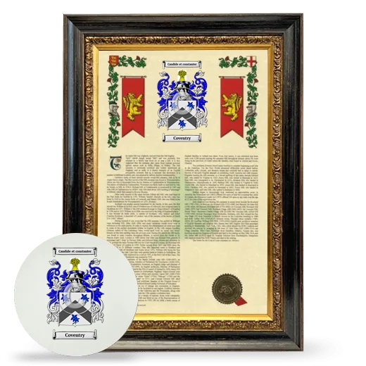 Coventry Framed Armorial History and Mouse Pad - Heirloom