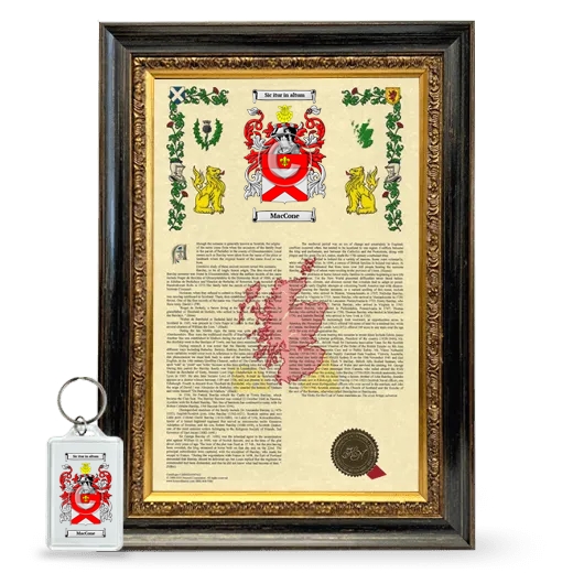 MacCone Framed Armorial History and Keychain - Heirloom