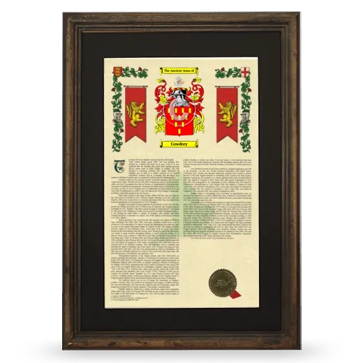 Cowdrey Deluxe Armorial Framed - Brown