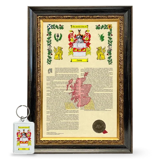 Covey Framed Armorial History and Keychain - Heirloom