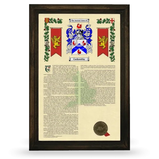 Cockswithy Armorial History Framed - Brown