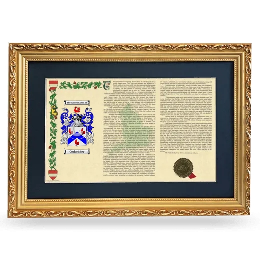 Cockwithey Deluxe Armorial Landscape Framed - Gold