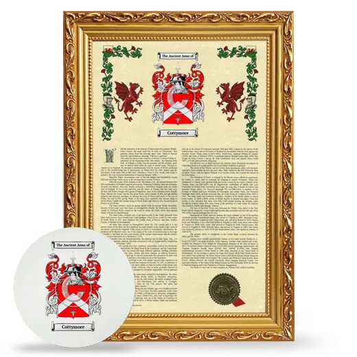 Cottymore Framed Armorial History and Mouse Pad - Gold