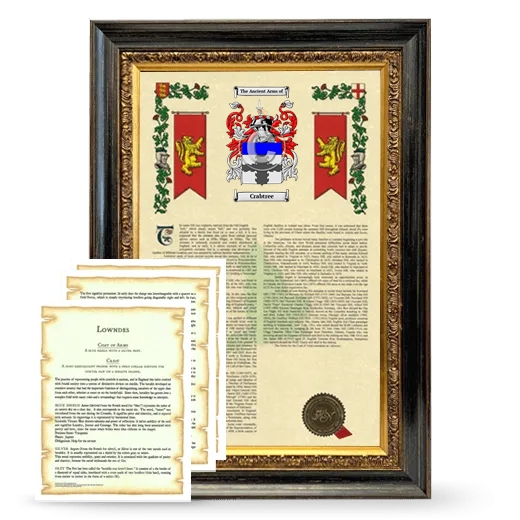 Crabtree Framed Armorial History and Symbolism - Heirloom