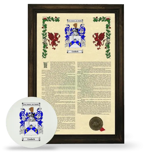 Cradach Framed Armorial History and Mouse Pad - Brown