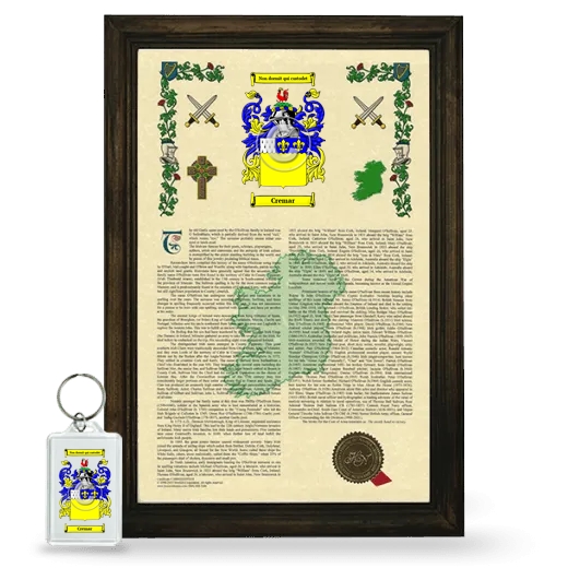 Cremar Framed Armorial History and Keychain - Brown