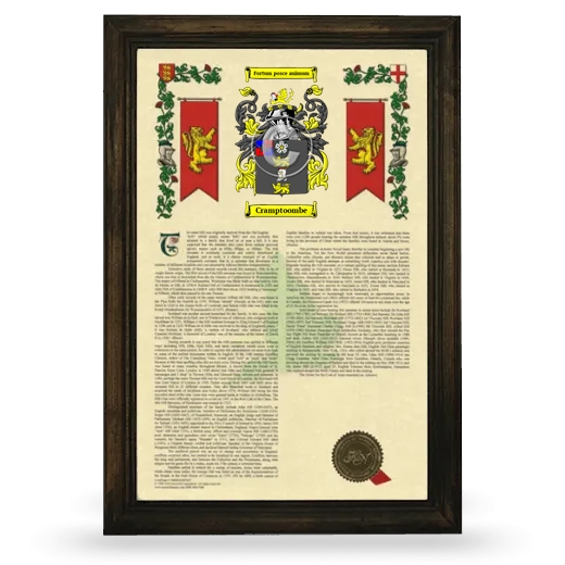 Cramptoombe Armorial History Framed - Brown