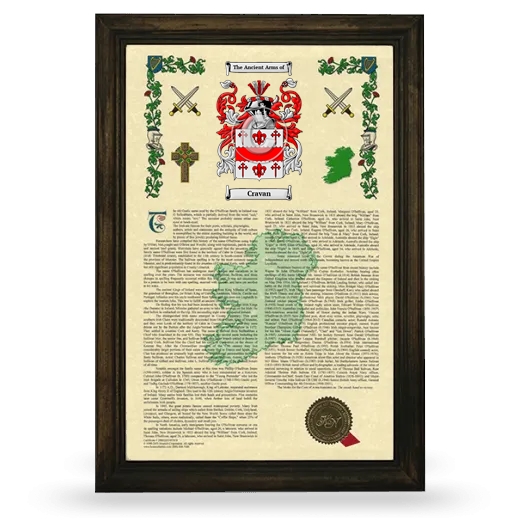 Cravan Armorial History Framed - Brown