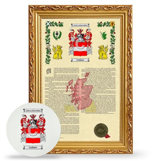 Crafeart Framed Armorial History and Mouse Pad - Gold