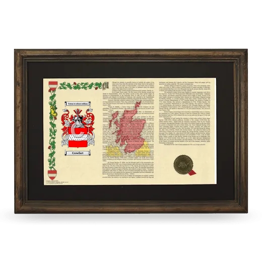 Crowfart Deluxe Armorial Landscape Framed - Brown