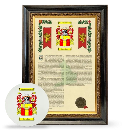 Crayshore Framed Armorial History and Mouse Pad - Heirloom