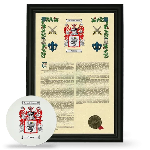 Crissey Framed Armorial History and Mouse Pad - Black