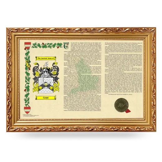 Croyt Armorial Landscape Framed - Gold