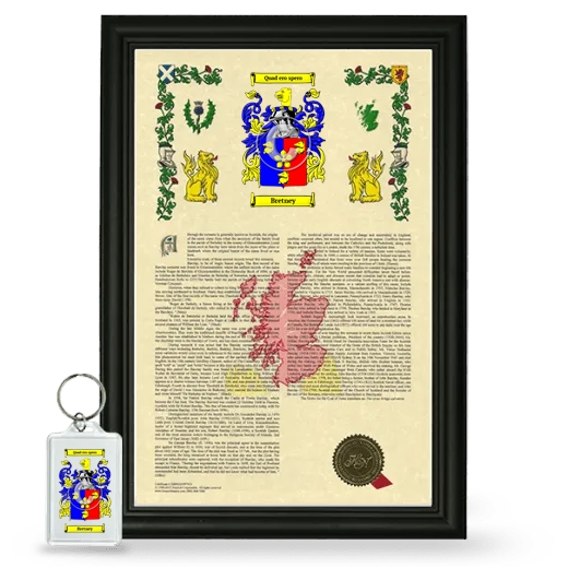 Bretney Framed Armorial History and Keychain - Black