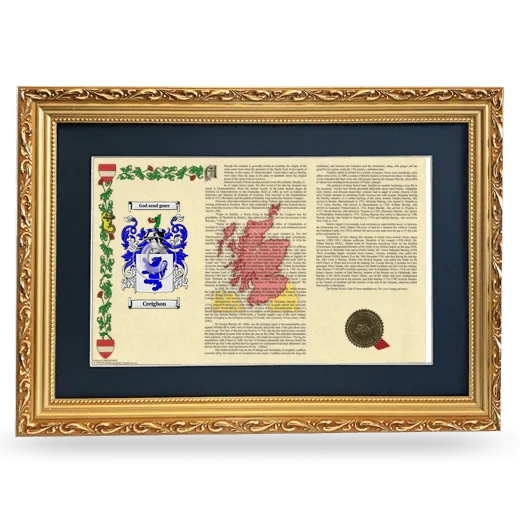 Creighon Deluxe Armorial Landscape Framed - Gold
