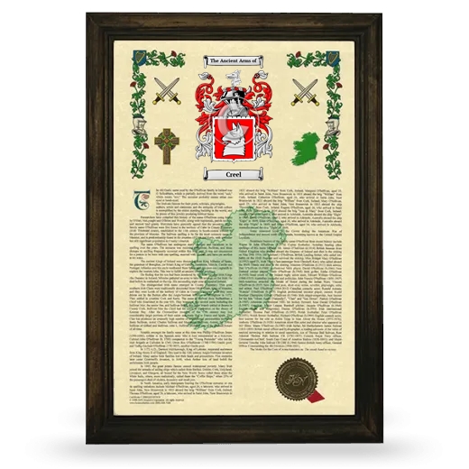 Creel Armorial History Framed - Brown