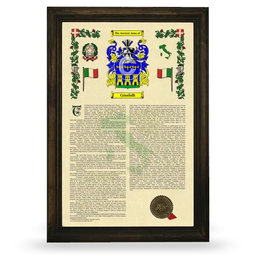 Crisafulli Armorial History Framed - Brown