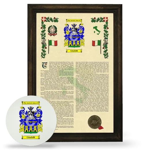 Crisafulli Framed Armorial History and Mouse Pad - Brown