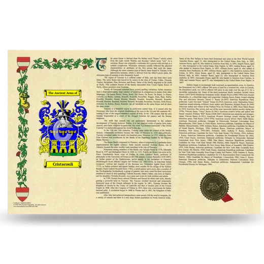 Cristacouli Armorial History Landscape Style