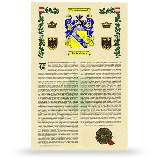 Kerstenbroick Armorial History with Coat of Arms