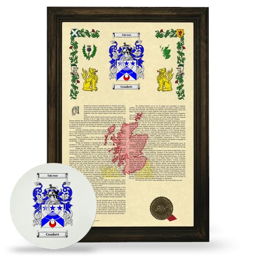 Croakett Framed Armorial History and Mouse Pad - Brown