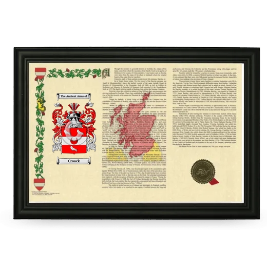 Croack Armorial Landscape Framed - Black