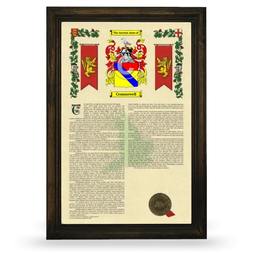 Crommewell Armorial History Framed - Brown