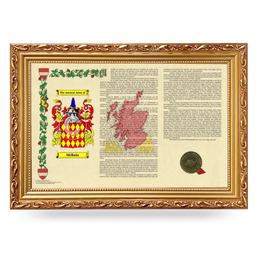 McRain Armorial Landscape Framed - Gold