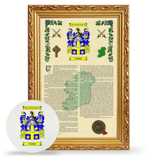 Cronine Framed Armorial History and Mouse Pad - Gold