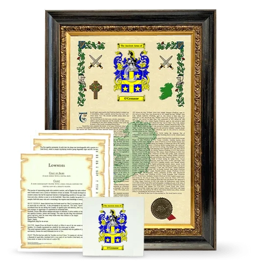 O'Cronane Framed Armorial, Symbolism and Large Tile - Heirloom