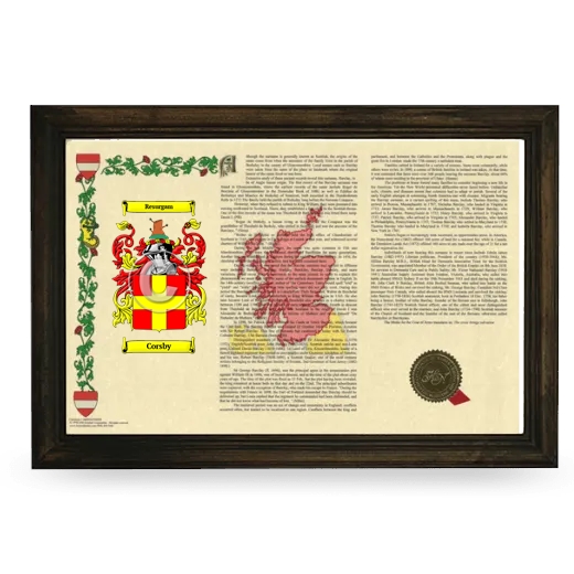 Corsby Armorial Landscape Framed - Brown