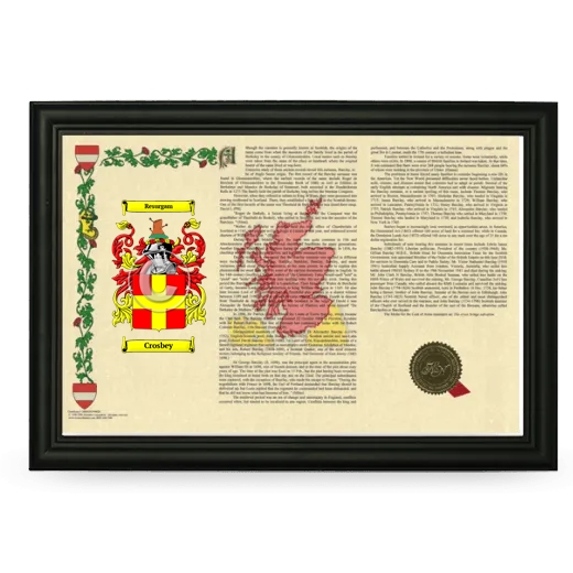 Crosbey Armorial Landscape Framed - Black